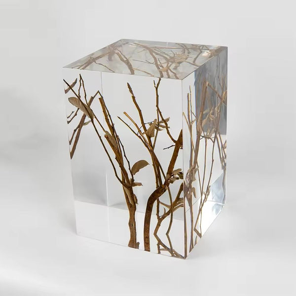 Cubic Crystal Tree Branch End Table