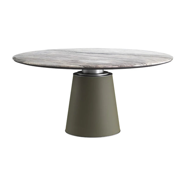 Pacino Green Modern Round Marble Dining Table 60"