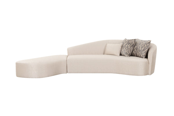 Curran 2pc Sofa Sectional Chaise in Linen