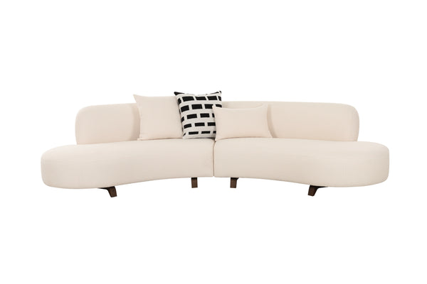 Baudin Cream Boucle 2Pc Curved Sectional