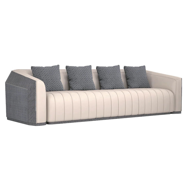 3pc Hebron Genuine Leather and Suede Sofa Set.