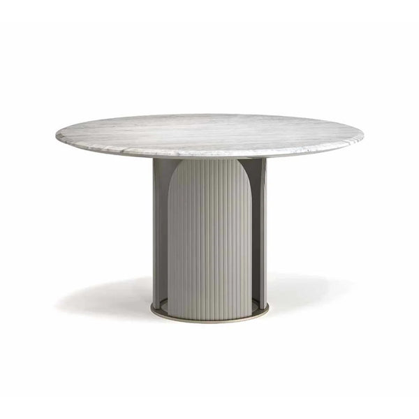 Hanks Architectural Column-Inspired Marble Dining Table.