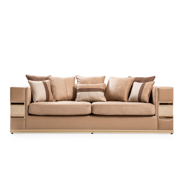 Montclair 3 Seater Sofa (Hammered) in Desert Tan