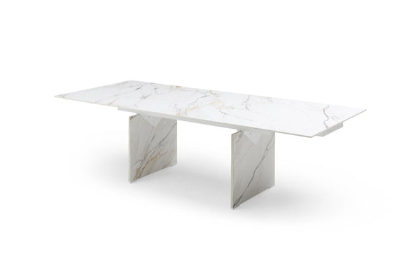 Belle Haven Marble Stone Extendable Dining Table