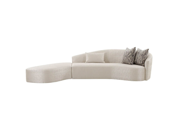 Curran 2pc Sofa Sectional Chaise in Linen