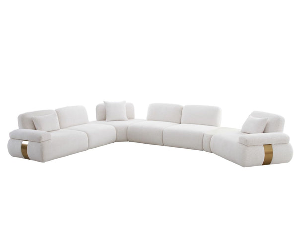 Astor 7Pc Modular Cream Fabric Sectional